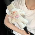 thumbnail image 7 of Car Seat Belt Cover Pad | Faux Sheepskin Wool | Soft Winter Cushion Strap Protector | Cute Kawaii Bunny Design | For Vehicle & Bag Straps | 21x5cm | 1 Piece, 7 of 7