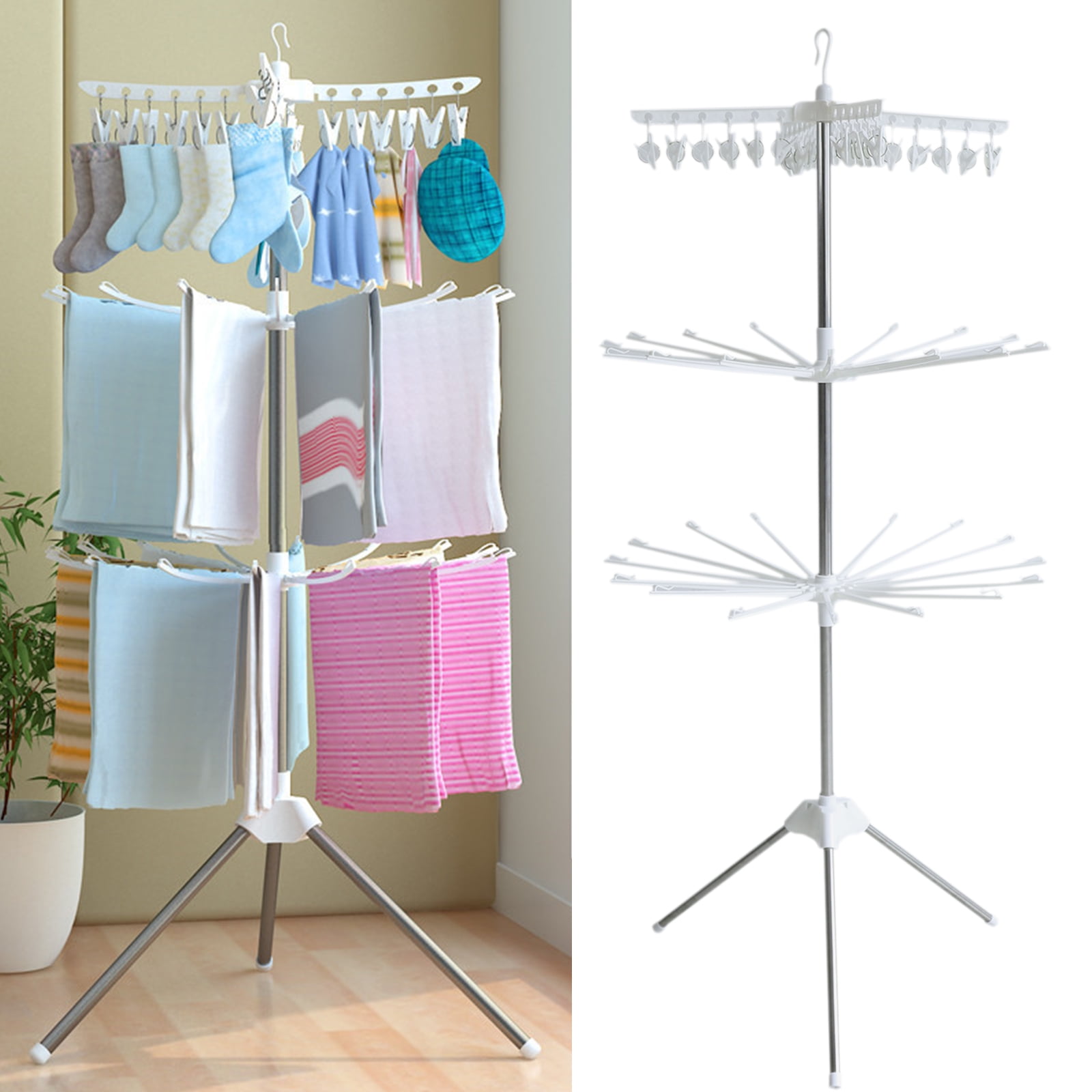 TFCFL 360° Rotate Laundry Hanger Foldable Clothing Drying Rack for Clothes Socks Coat Underwear