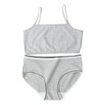 thumbnail image 2 of 2 Piece Bras and Briefs Sets for Teen Girls Size 7-14 Kids Lightweight Solid Pullover Bralettes High Waisted Panties Underwear Set, 2 of 8