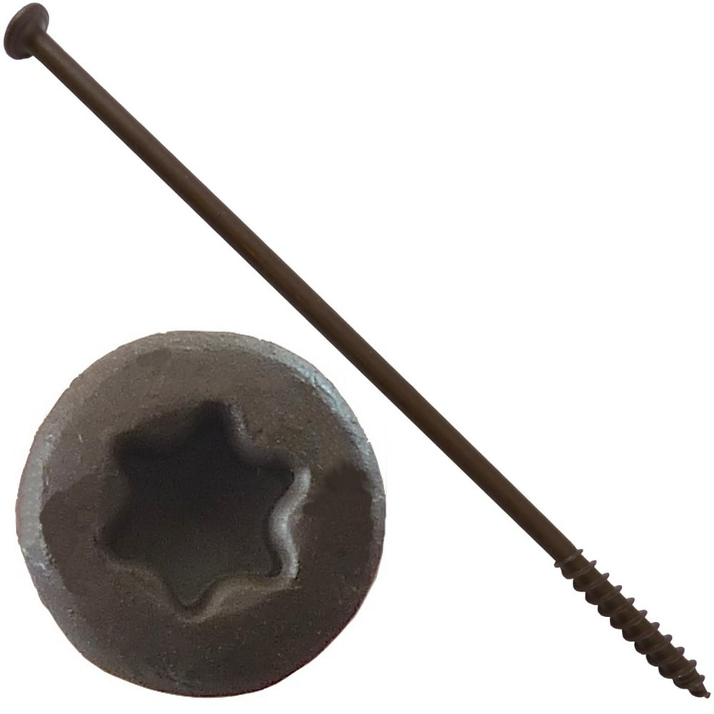 14 x 7" Ceramic Coated Torx/Star Drive Gutter Screws BROWN Exterior