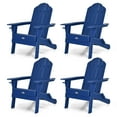 thumbnail image 1 of Gymax Lot de 4 Chaises Adirondack Pliantes pour Patio, Résistantes aux Intempéries, avec Porte-Gobelet, Cour, Bleu Marine, 1 of 8