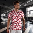 thumbnail image 3 of Wukai Tulips Flowers Print Men's Short-Sleeved Mesh T-Shirt,Quick-Dry Short Sleeve Workout T-Shirt-X-Large, 3 of 8