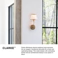 thumbnail image 5 of 4890BK-LDB Hinkley Lighting Clarke - 14W 1 LED Medium Wall Sconce-15.75 Inches Tall and 7.25 Inches Wide-Black/Lacquered Dark Brass Finish, 5 of 12