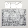 thumbnail image 4 of Modern Abstract Grey Chenille Area Rug, 144" x 108" Large Machine Washable Carpet with Non-Slip Backing and Stitched Edges for Living Room, Bedroom, and Dining Room Decor, 4 of 7