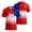 Blue, variant on USA 2026 Soccer Cup V-Neck Jersey for Men, Short Sleeve Football Kit Shirt with Red White Blue Gradient & "USA" Print, Breathable Athletic Uniform Top, Lightweight Fan Gear, 1 PC Blue XXXL