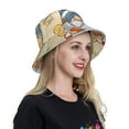 thumbnail image 4 of Yiaed Hello Summer Cute Gnome Print Reflective Stripe Bucket Hat Unisex Funny Outdoor Fisherman Cap Beach Sun Hat, 4 of 5