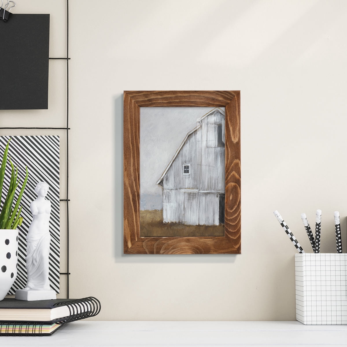 Abandoned Barn II -Framed Print w/glass-Walnut