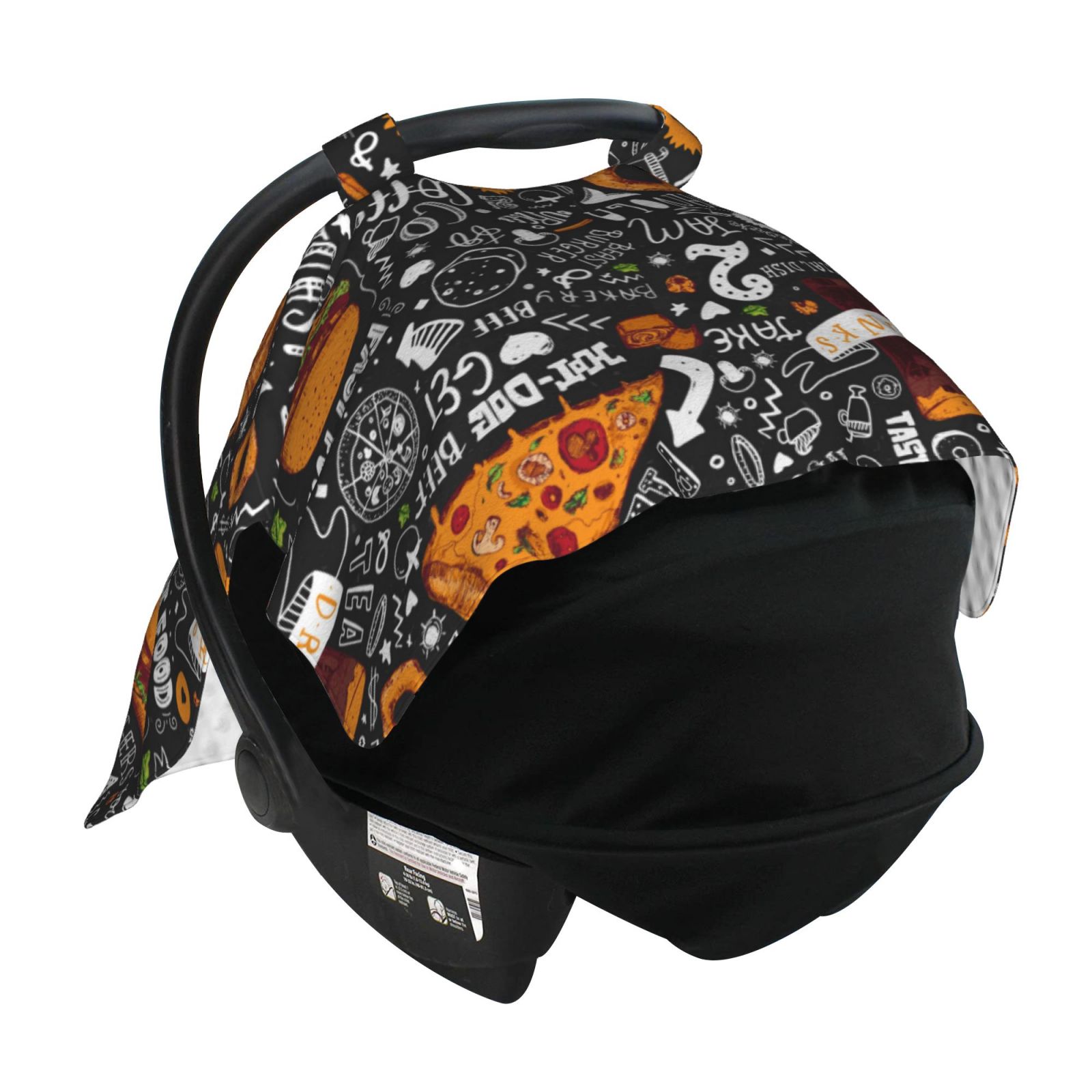 Car Seat Cover Baby - Fastfood 1 Breathable Infant Car Seat Cover for Baby Carseat, Lightweight Comfort Baby Essentials Must Haves Newborn Stuff for Girl Boy