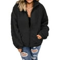 thumbnail image 1 of Fashnice Ladies Outwear Cardigan Coat Solid Color Jacket Loose Winter Overcoats Black L, 1 of 5