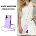 thumbnail image 4 of for Samsung Galaxy S24 Ultra Crossbody Wallet Phone Case with Card Holder&Zipper, Back Flip Folio PU Leather Kickstand Card Slots Double Magnetic Clasp Shockproof Case for Women Girls,Lightpurple, 4 of 8