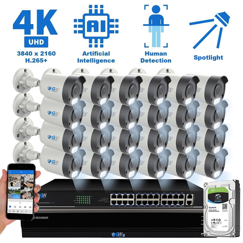 Buy GW Security 8 Channel UltraHD 4K (3840x2160) Otorized Zoo NVR Security Caera Syste - 8 X