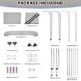 thumbnail image 2 of 3 Bow Bimini Top for Boats – Marine Grade Canvas Sun Shade, Mesh Sidewalls, 2 Removable Curtains, 4 Windproof Ropes, 2 Straps, 2 Adjustable Rear Support Poles, 1" Aluminum Frame, Zippered, 2 of 13
