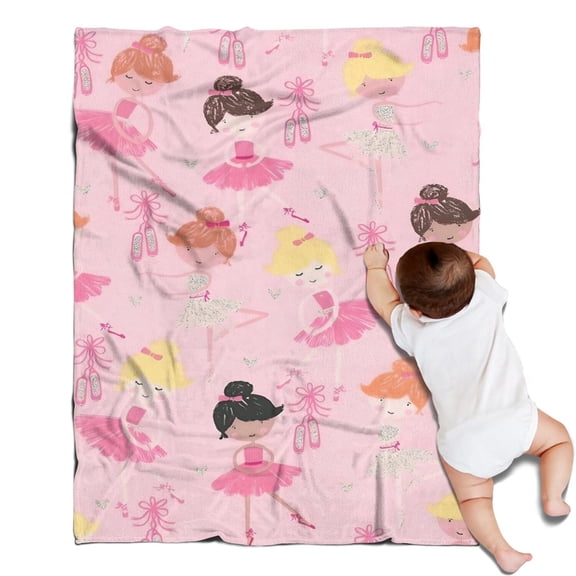 Ballet Princess Pattern Blanket,Comfortable Soft Lamb Wool Throw Blanket,All Season,Warm Lightweight Blankets for Sofa Bed Couch Living Room Chair,30"x40"