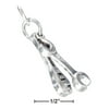 STERLING SILVER THREE DIMENSIONAL PAIR OF WRENCHES CHARM