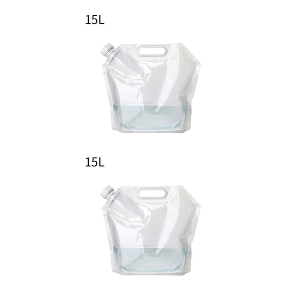 Soidarity Bolsa de agua plegable, jarra de almacenamiento portátil ligera, botella de agua práctica con asa incrustada, contenedor de agua para 15L 2piezas