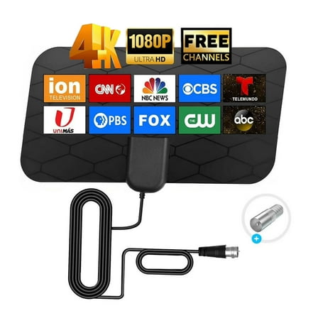 Genreen Antennas for Smart television,Digital TV Antenna HD 1000 Miles Long-Range Support 4K 1080p indoor antennas for television with 10FT Coax HDTV Cable 360° Signal Booster Reception Antenna