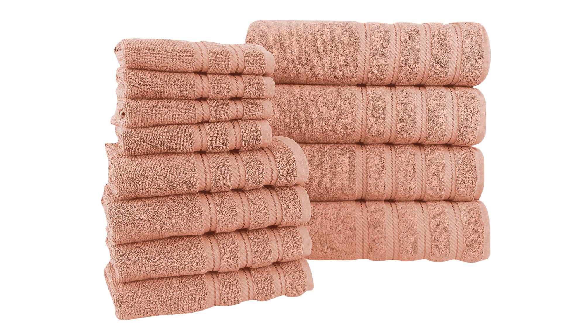 Classic Turkish Towels 12 Pieces Cotton Bathroom Towel Set Soft