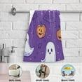 thumbnail image 5 of Yayeee Hand Towels for Bathroom Set of 2 Quick Dry Super Absorbent Soft Hand Shower Towels, 28" x 14", Halloween Purple Ghosts, 5 of 8