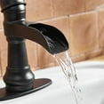 thumbnail image 6 of BWE Black Bathroom Faucet Waterfall Farmhouse Sink Mixer Tap Deck Mounted Single-Handle with Drain Assembly and Supply Hose Lead-Free Lavatory Matte, 6 of 9