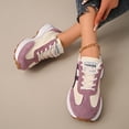 thumbnail image 3 of Rokment Running Walking Shoes for Women Fashion Skateboard Sneakers Spring Fall Comfortable Casual Suede Platform Jogging Chunky Tennis Non Slip Work Footwear Purple Size 8, 3 of 7