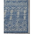 thumbnail image 3 of FH Home Flat Woven Outdoor Rug - Waterproof, Easy to Clean, Stain Resistant - Premium Polypropylene Yarn - Boho Moroccan - Large Patio, Deck, Sunroom - Dakar - Blue - 7ft 10in x 10ft 9in, 3 of 5
