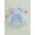 thumbnail image 2 of Hirigin Little Girls Tulle Princess Dress Puff Sleeve 3D Butterfly Tutu Dress 1-6 Years Birthday Party Dress, 2 of 7