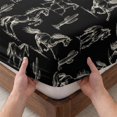 thumbnail image 3 of Queen Size Fitted Sheet Set - Western Wild Horse 3 Piece Bedding Sets 16" Deep Pocket Fitted Sheet with 2 Pillowcases, Desert Cactus Vintage Black Brushed Microfiber Hotel Luxury Bed Sheets, 3 of 9