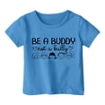 thumbnail image 4 of PMVFHDE Hauts Tendance pour Filles Manches Courtes T-Shirts Graphiques Mignons Mode Décontractée Respirante Imprimée Bleu, 2-3 Ans, 4 of 4