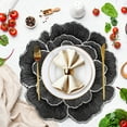 thumbnail image 6 of MOPOOR Round Hollow Out Flowers Place Mats for Dining Table Pressed Vinyl Blooming Leaf Table Mats for Holiday Party Wedding Accent Centerpiece Dinner Table Decoration, 6 of 9