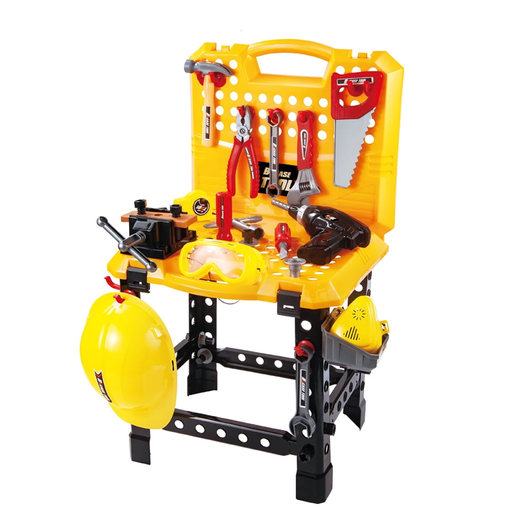 JW_ EP_ Kids Play Pretend Toy Tool Set Workbench Construction Workshop Toolbox 