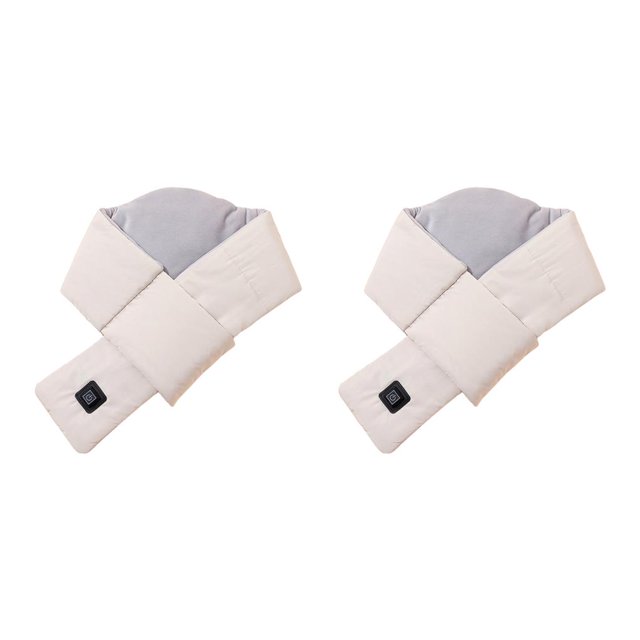 Moyic Bufanda calentada de algodón a prueba de viento, mantenimiento del calor, calefacción eléctrica recargable, lavable a mano, bufandas Type2 NO2