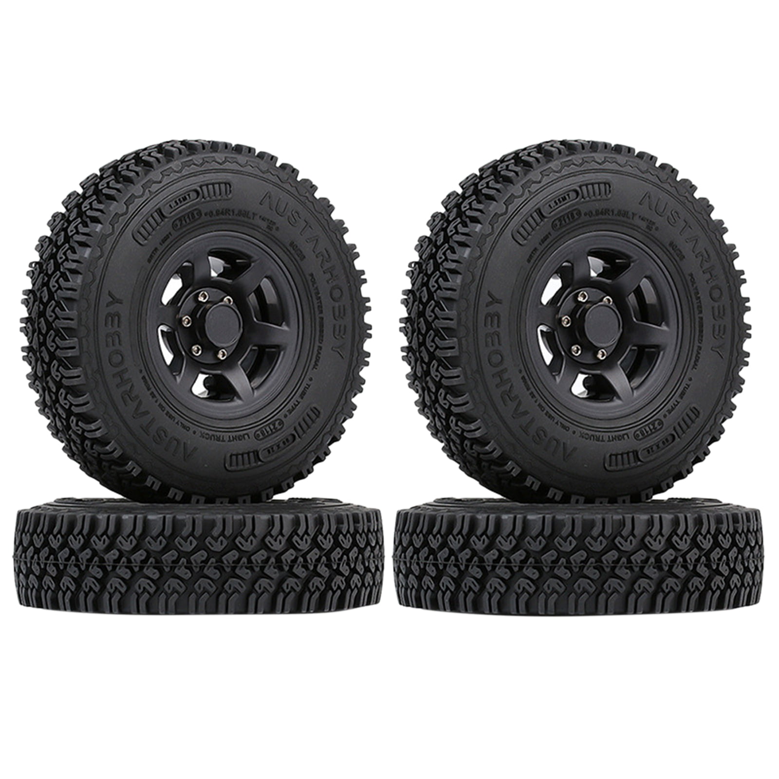 Black 1.55" Metal Beadlock Wheels Rim Hub 96MM Tires Tyre FOR RC 1/10 D90