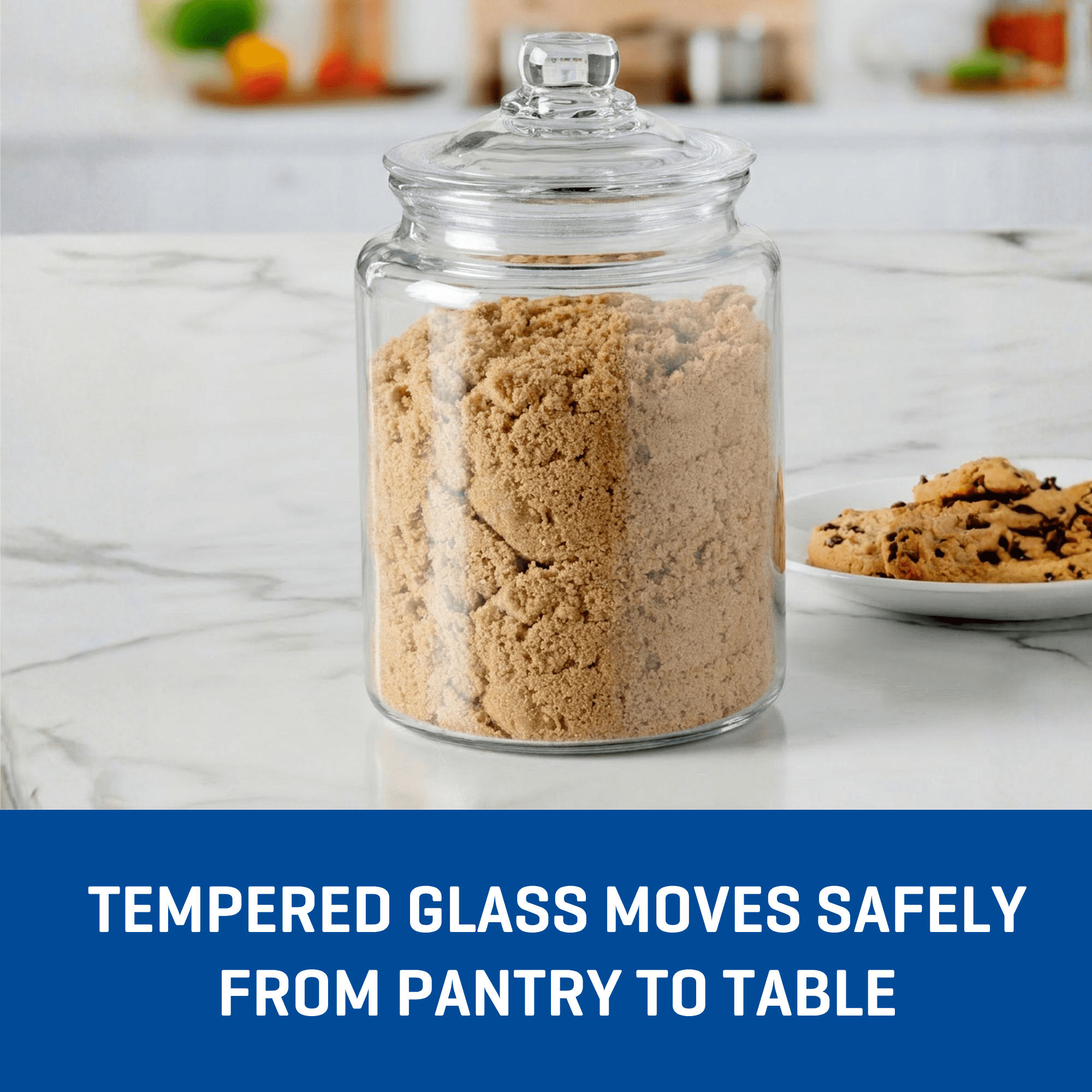 Anchor Hocking 96 oz Montana Glass Jar with Lid for Pantry Food Storage and Display
