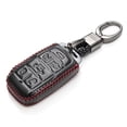thumbnail image 2 of Vitodeco Genuine Leather Keyless Entry Remote Control Smart Key Case Cover with Key Chain Compatible for RAM 1500 2019-2025 (6-Button, Black/Red), 2 of 5