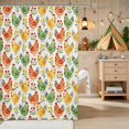 thumbnail image 2 of Erosebridal Chicken Shower Curtain 72Wx84L for Girls, Pink Wildflowers Waterproof Bathroom Shower Curtain, 2 of 5