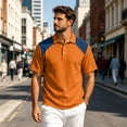 thumbnail image 2 of Hearthz Linen Mens Polo Shirts Moisture Wicking Raglan Shirts for Men Short Sleeve Color Block Soft Breathable Mens Golf Polos, 2 of 8