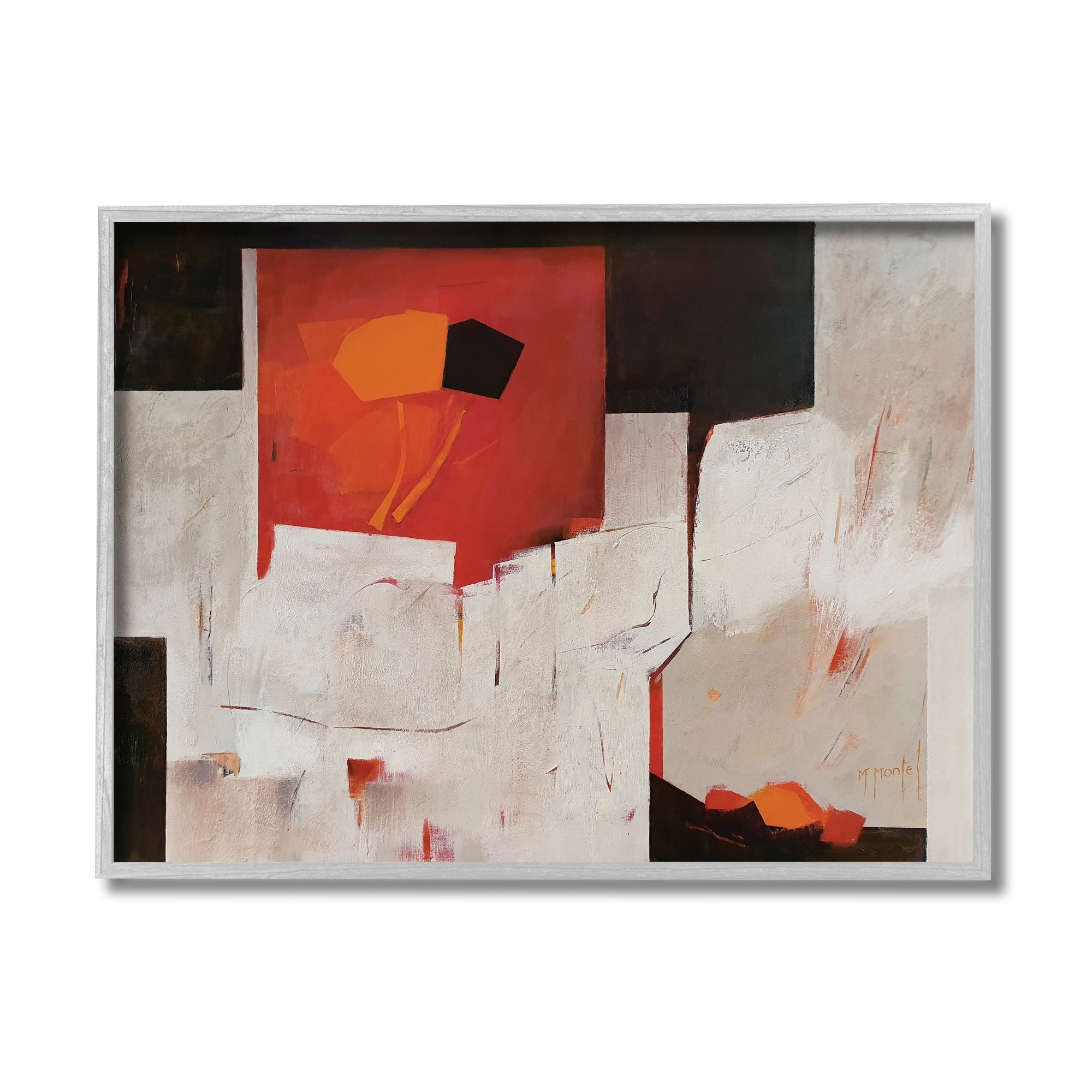 Stupell Industries Forever Montel Abstract Shapes Red White,11 x 14,Designed by Fanou Montel