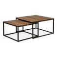 thumbnail image 2 of Furniture of America Druze Wood 2-Piece Nesting Table Set in Natural Oak, 2 of 10