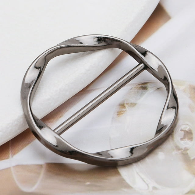 Fiudx Xiying Japanese Metal Button - Multi-Purpose Fashion Accessory for T-Shirts, Belts & Scarves - Adjustable Knot Buckle - 7 Color Options - Rust-Resistant Metal Finish