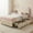 Yellow, variant on Boucle Twin Bed Frame with 2 Storage Drawers, Upholstered Platform Bed with LED Headboard, Solid Wood Slats Support, No Box Spring Needed Teens, Grey