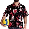 thumbnail image 4 of Valentine's Day Love Men's Short Sleeve Beach Shirts, Hawaiian Printed Button Down Summer Casual Unisex Men's Shirts, 4 of 6