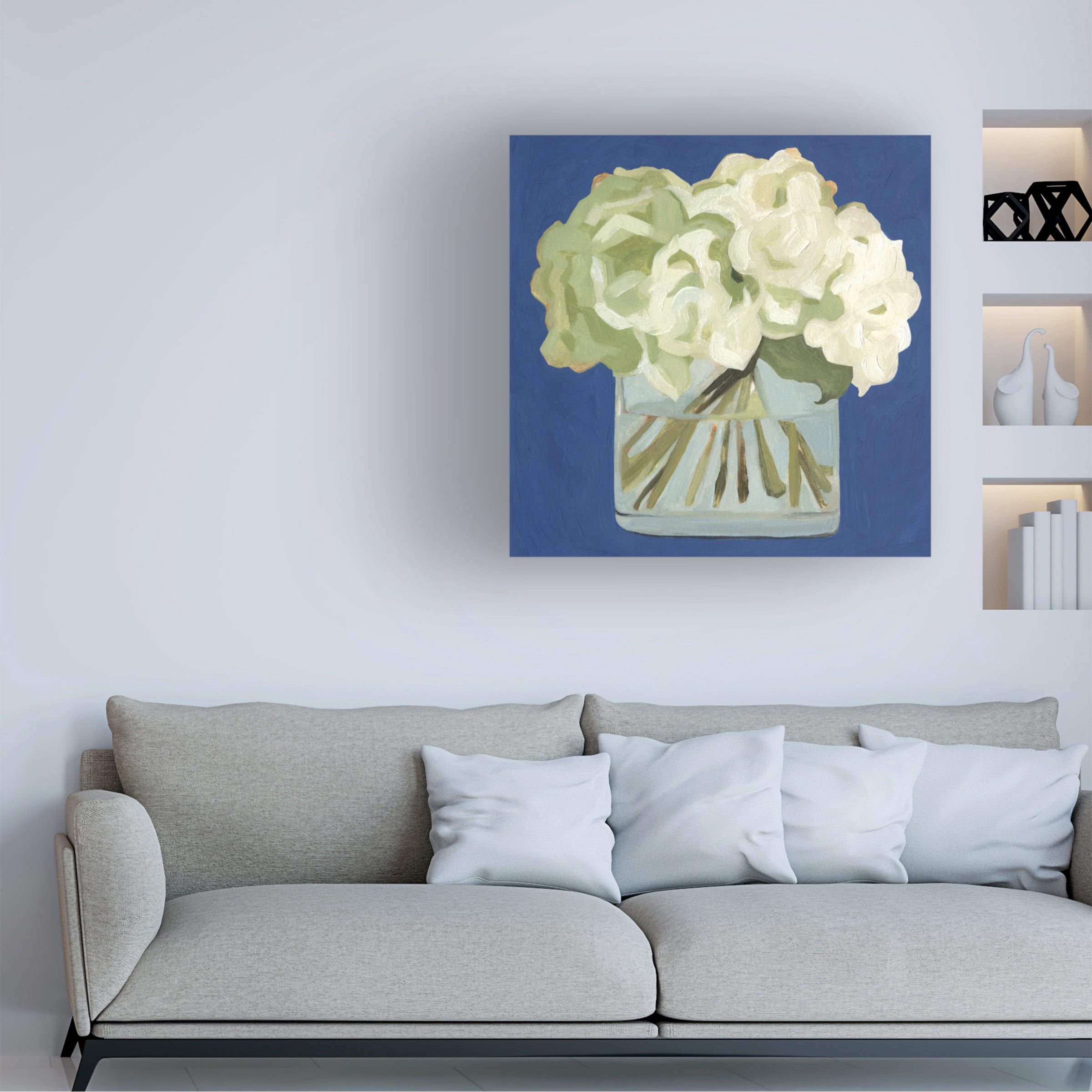 Trademark Fine Art Emma Scarvey White Hydrangeas Ii Canvas Wall Art - 35x35