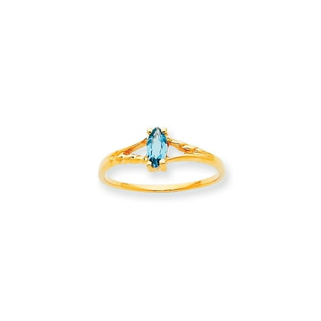 Roy Rose Jewelry 10K Yellow Gold Genuine Blue Topaz Birthstone Ring - Size: 6