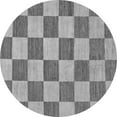 thumbnail image 1 of Ahgly Company Indoor Round Checkered Gray Modern Area Rugs, 8' Round, 1 of 4