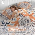 thumbnail image 5 of Orange Boho Bedding 3 Piece Duvet Cover Set Queen Size, Vintage Ethnic Tribe Abstract Art Soft Microfiber Comforter Cover with Zipper Closure & Pillowcases, Wrinkle & FadeResistant Quilt Cover, 5 of 9