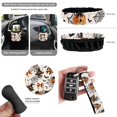 thumbnail image 5 of Qpednta 15Pcs Pumpkin Ghost Auto Interior Seat Covers Full Set, Steering Wheel Cover, Seatbelt Pads, Garbage Bin, Cup Coasters, Storage Pouch, Easy to Install, Universal Fits Suvs Trucks, 5 of 7