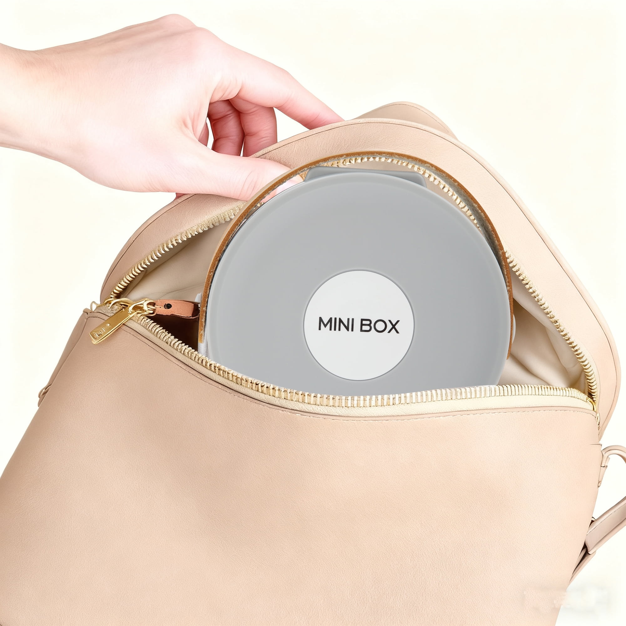 Unique Bargains Elegant Round Multi-Function Jewelry Box Organizer Gray