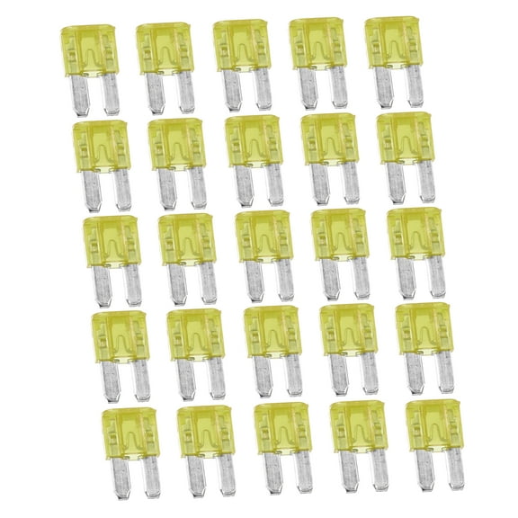 Unique Bargains 25pcs 20A 20Amp Car Mini Blade Fuses for Boat Truck RV Camper Motorcycle SUV Replacement Fuse Yellow