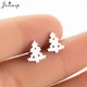 thumbnail image 1 of Pendientes de acero inoxidable con cuernos de ciervo para mujer, joyería navideña, copo de nieve, pan de jengibre, Piercing, regalos, 1 of 5