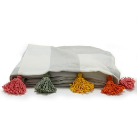 Rainbow Pom Decorative Throw by Drew Barrymore Flower Home